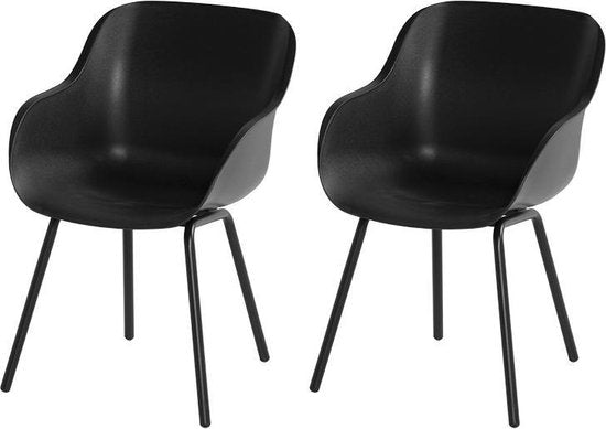 Hartman Sophie elegance tuinstoel - Zwart - set van 2 - zwart rondo onderstel