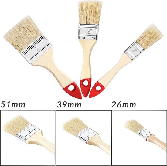 Deuba 15-delige kwasten set -Voordeelset 3 soorten -Verfkwasten - Schilderskwast