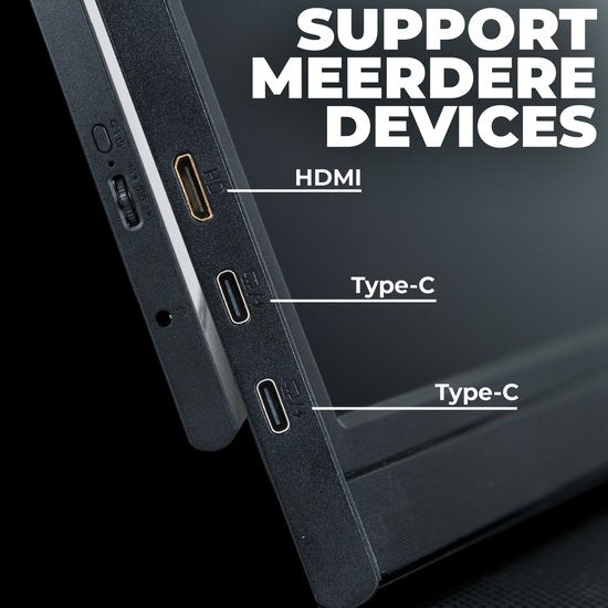 Denver Portable Monitor 15.6 Inch - Full HD - IPS Beeldscherm - Draagbare Gaming Monitor - HDMI - USB-C - PMO15602 - Model 2025