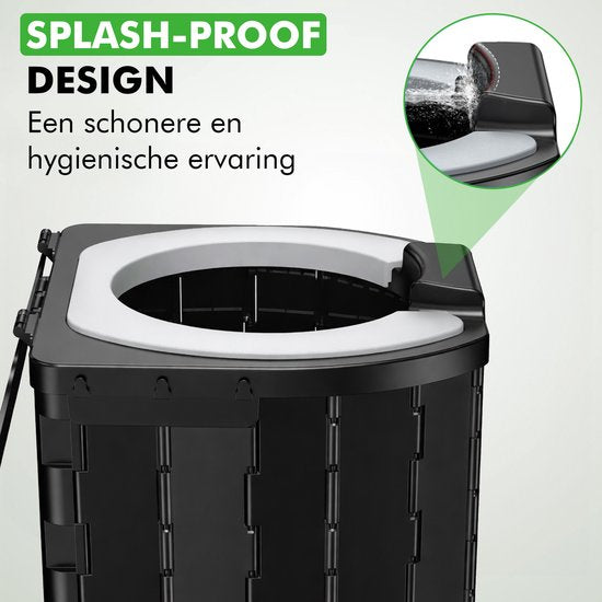 Travelhawk Camping Toilet – Toiletemmer – Draagbaar & Opvouwbaar – Inclusief 12 Biologisch Afbreekbare Zakjes en 10 Absorptie Zakjes – Ideaal voor Kamperen, Festivals & Outdoor