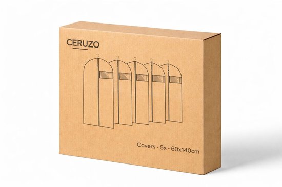 Ceruzo Kledinghoezen 5 Stuks – 60x140 cm – Beschermhoes – Venster- Zwart