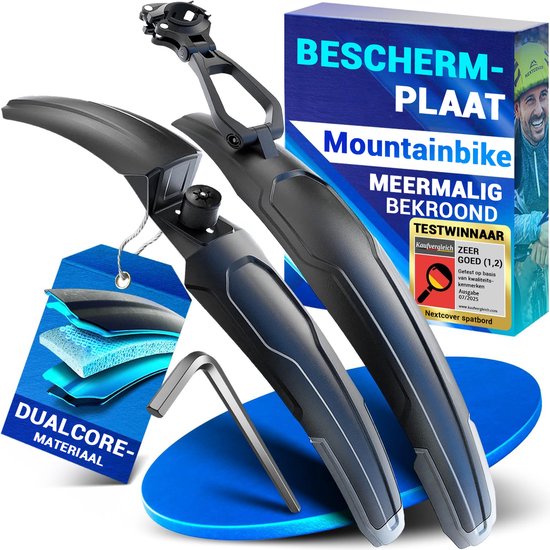 Nextcover Spatbord Set Mountainbike Voor en Achter – Afneembare MTB Spatborden Gereedschap – Geschikt Voor 24-29 inch Fietsen - Voorwiel & Achterwiel - Voorspatbord & Achterspatbord