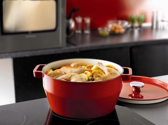 Pyrex Slowcook Braadpan - Gietijzer - Ø 24 cm - 3.6 l - Rood