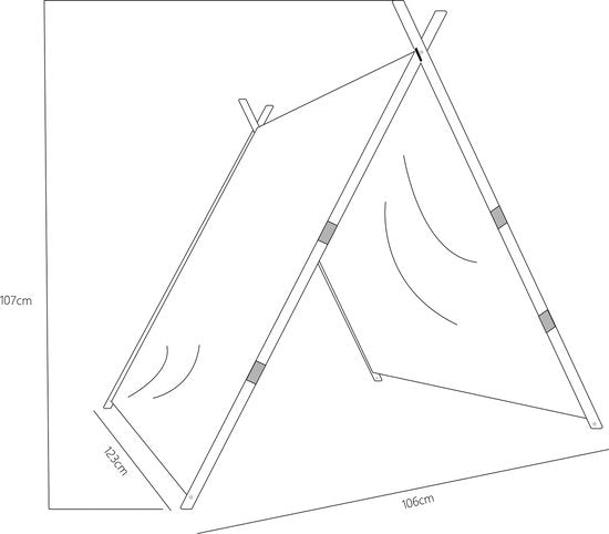 Sunny Como Speeltent Crème– Wigwam Tipi Tent voor kinderen - Stokken FSC hout - 123x106x107cm