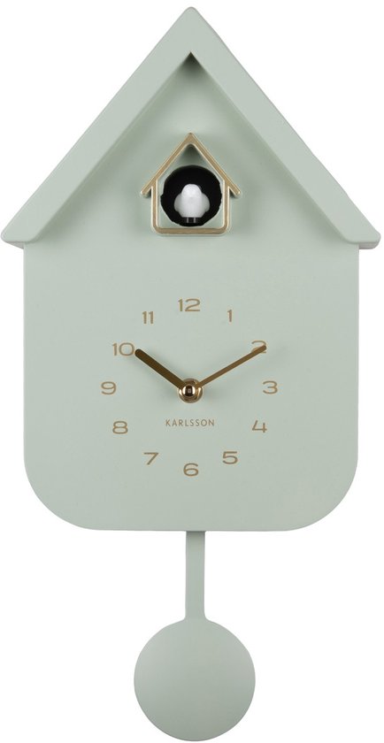 Karlsson Wandklok Solo Color Koekoeksklok - Jade groen - 6x21,5x41cm - Wandklok Modern