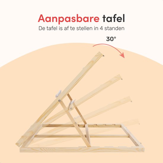 Diydash - Verstelbaar Puzzelbord & Puzzelplaat - Voor 1000 stukjes - Met Afschermplaat - Ergonomisch Design - Bruin Hout