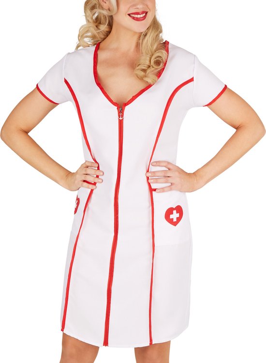 dressforfun - Verpleegster S - verkleedkleding kostuum halloween verkleden feestkleding carnavalskleding carnaval feestkledij partykleding - 301414