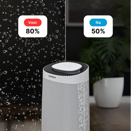 2x Sofresh Luchtontvochtiger & Luchtreiniger in 1 - Ruimtes tot 40m² – Ontvochtigt 16L Per Dag – App Bediening - HEPA Filter - Fluisterstil - Wit