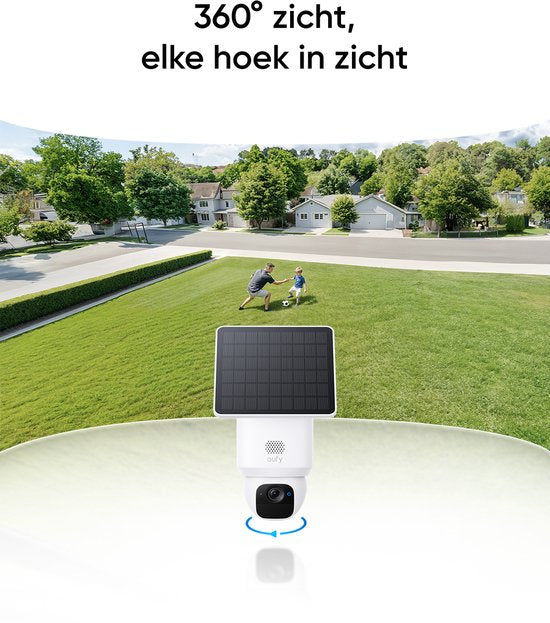 eufy Security SoloCam E30 2-Cam Kit met HomeBase 2, Outdoorcam set– 2K HD-resolutie – 360° Pan & 70° Tilt – AI Auto Lock en Tracking – Zonne-energie met SolarPlus™ Technologie – Geen Abonnementskosten – Draadloze Beveiligingscamera