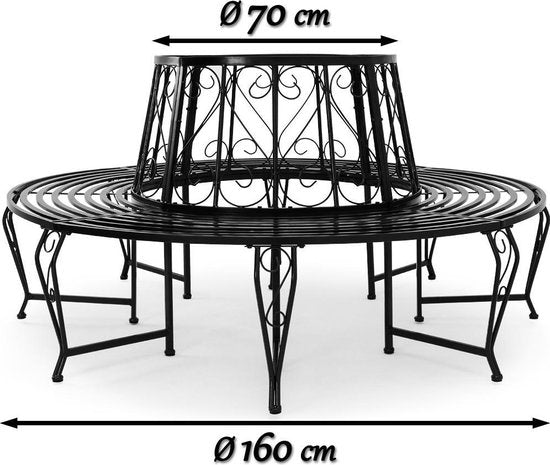 DUB Boombank - Tuinzetel - Zwart - Metaal - Ø160 cm