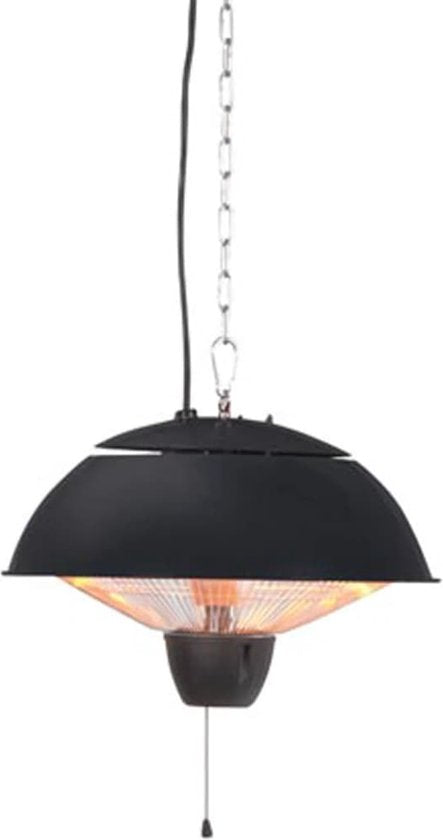 Perel Terrasverwarmer - 1500 W - halogeen plafondmontage - trekschakelaar - warmteniveau - zwart