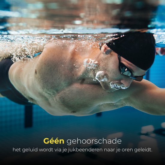 Soundvibe® Bone Conduction Headphone Zwart - Sporthoofdtelefoon - Sport oortjes - Draadloze oordopjes - Waterbestendig - 8GB Interne Geheugenkaart - Sport Koptelefoon - Voor alle Telefoons en Laptops - Hardloop Oortjes - Wireless Earphones