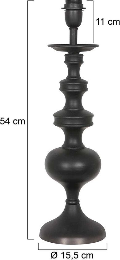 Anne Lighting tafellamp Lyons - zwart - metaal - 15,5 cm - E27 fitting - 3467ZW