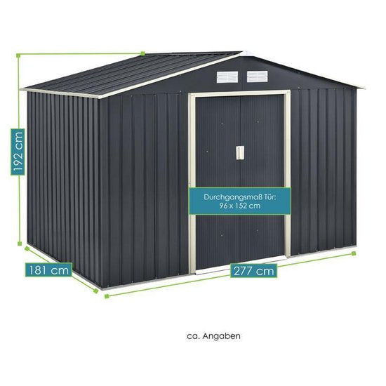 Metalen tuinhuis XL - 277 × 191 × 192 cm