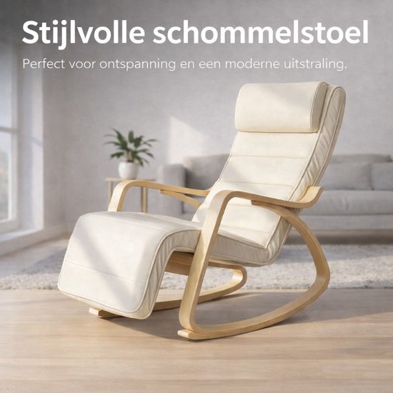 Bayt Schommelstoel - Fauteuil - Schommelstoel Babykamer - Relaxstoel - Wit