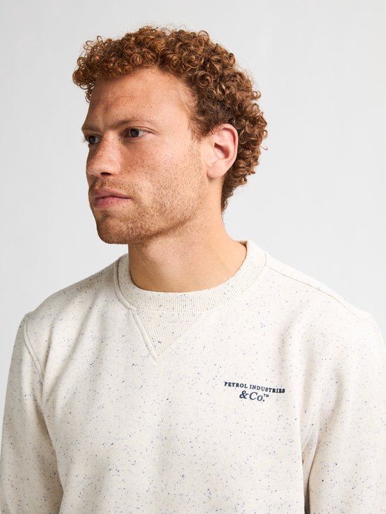 Petrol Industries - Heren Logo-print Sweater Pagosa - Wit - Maat L