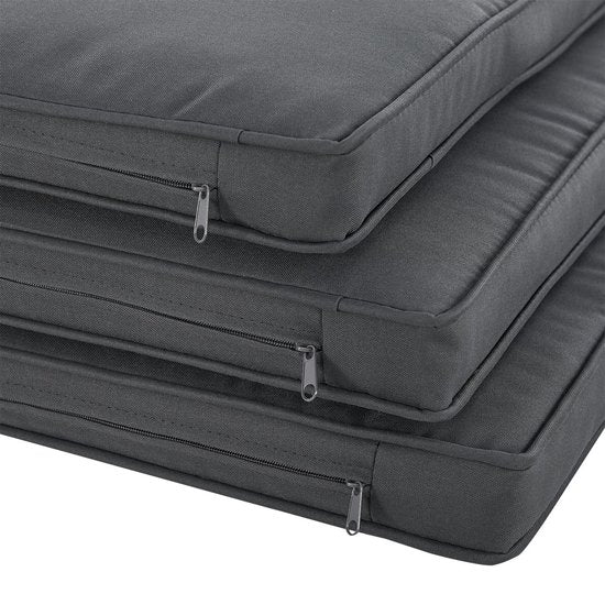 Tuinset / Loungeset / Zitgroep Turin - 7 personen - Polyrattan - Incl. kussens - Grijs