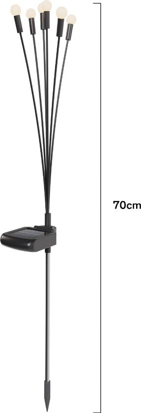 Sinji Firefly LED lampen - Tuinverlichting op zonne-energie, Solar Sfeerlampen, Water & Stofdicht, Geschik voor buiten, 2 Stuks, Zwart