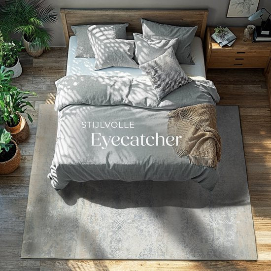 tectake® Vintage design tapijt - Dalia - Laagpolig vloerkleed voor woonkamer, kinderkamer, slaapkamer of hal - Wasbaar - Div. afmetingen - 160x230cm - beige