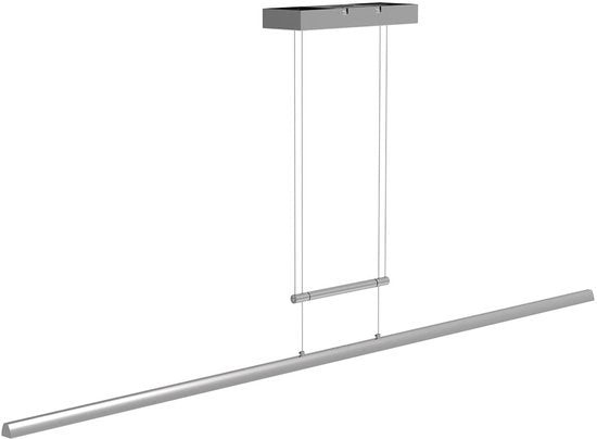 Hanglamp Profilo 3318ST van Steinhauer van staal, 150 cm breed, hoogte instelbaar van 110 tot 170 cm, 2100 lumen, modern design voor binnengebruik
