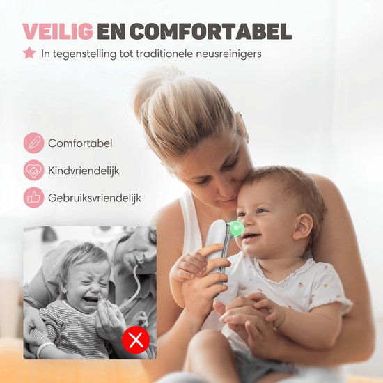 Vulpes Goods® BabyCare - Baby Neusreiniger - Baby Neusreiniger Elektrisch - Neusdouche Elektrisch - Neusreiniger - Snoetenpoetser - Neuszuiger - Grote Batterij - USB C - PRO