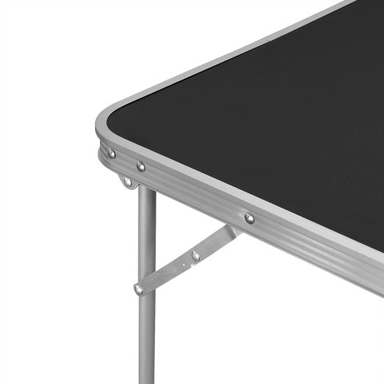 Klaptafel - Draagbaar bureau - Compacte standaard - Inklapbaar oppervlak - Reiswerkstation - Lichtgewicht bord - Eenvoudig op te zetten plaat - Zwart - 70x60x50 cm