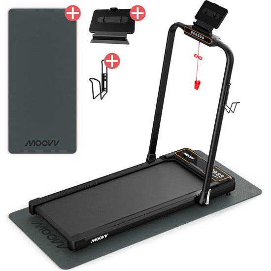 Moovv SmartStep Pro v3 Loopband Inklapbaar - Walking Pad – Opvouwbare Wandelband - Treadmill 1-12 km/u – Incl. Accessoires