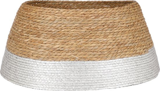 House of Seasons Kerstboomrok - H26 x Ø58 cm - Zeegras - Zilver