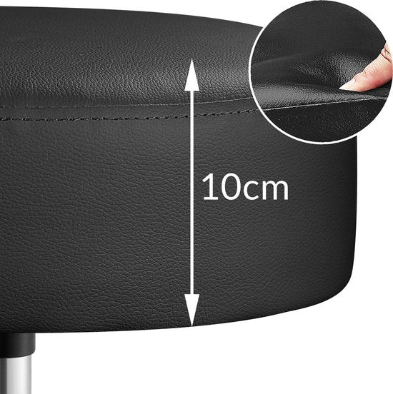 Rolkruk - Hoogte Verstelbaar 360°C Draaibaar - 51-65cm Zithoogte Zwart