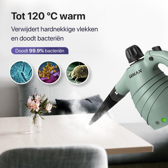 LUMAN Stoomreiniger – 16-in-1, Incl. Accessoires – 1050 W – 450 ml – Groen