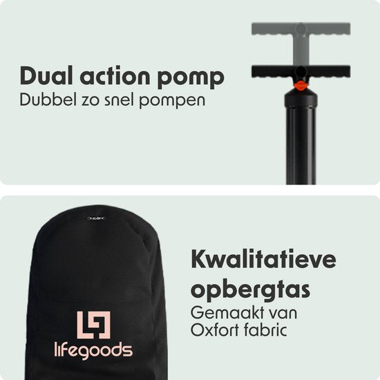 LifeGoods PaddlePro SUP Board - met Zitje - Opblaasbaar Paddle Board - Complete Set - Max. 150KG - 320x81cm - Tropical Roze