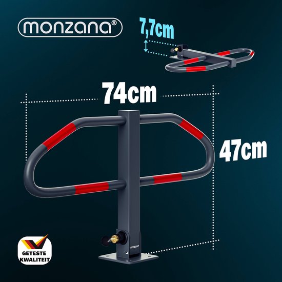Monzana Parkeerbeugel - incl. Sleutel - Voetstuk