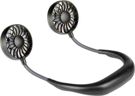Lifetime Air Draagbare Nekventilator - Mini Ventilator Handsfree met 3 Standen en 360° Verstelbaar - Zwart