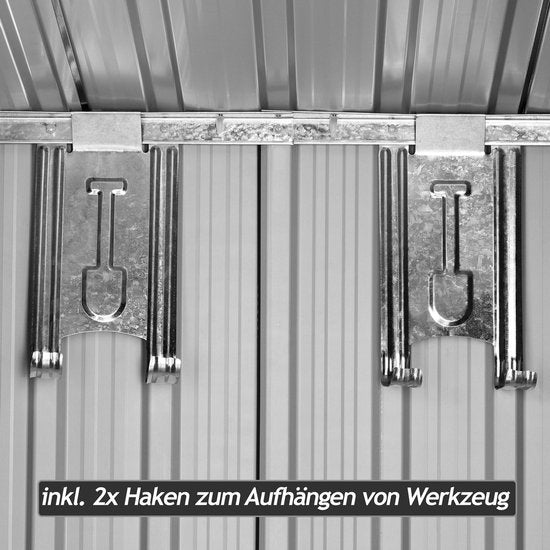 Tuinhuisje Metaal – met 2 Schuifdeuren Antraciet 14,65 m³