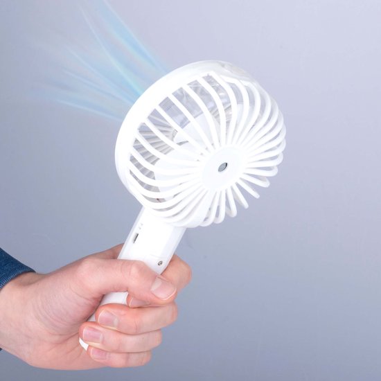 Lifetime Air Handventilator - USB Ventilator met Waternevel - 1200 mAh - Mini Ventilator met Waterspray - Wit
