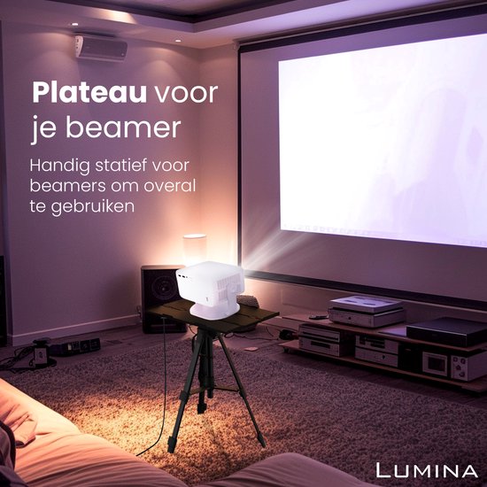 Lumina® Beamer Statief – Stabiele Projector Standaard – Geschikt voor Alle Beamers & Laptops