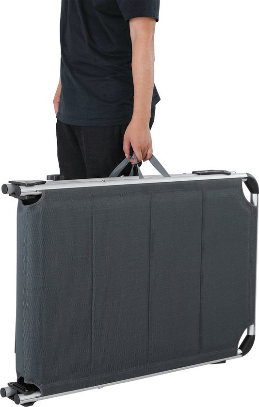 Casaria Ligstoel Bari Comfort Plus – Zonnendak & Handgrepen – Grijs