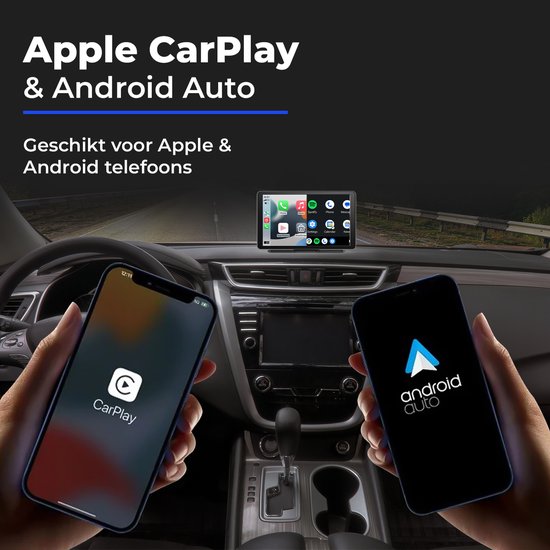CarMe CarPlay Scherm - 7 Inch - Achteruitrijcamera 6 Meter - Apple CarPlay & Android Auto (Draadloos) - Touchscreen - Navigatiesysteem auto
