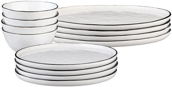 Björn – Serviesset The Essentials 12-delig – Voor 4 Personen – Voorzien Van Scandinavisch Design En Duurzaam Keramiek En Geschikt Voor Elke Gelegenheid – Voor Ontbijt En Diner – Meerkleurig Keramiek