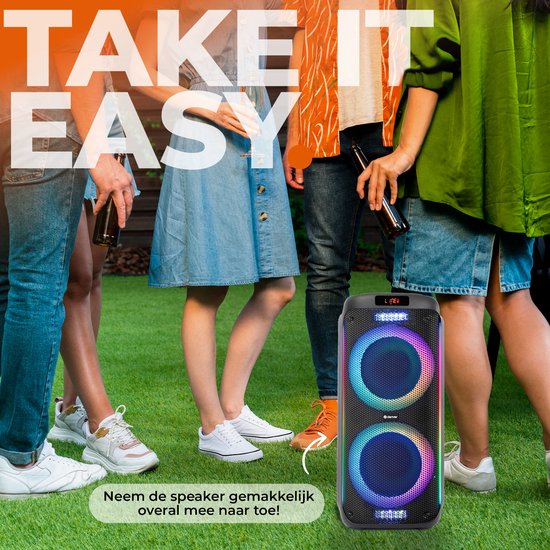 Denver Bluetooth Speaker Party Box - Discolichten - Partybox - Incl. Microfoon - Micro SD / USB / AUX - TSP456