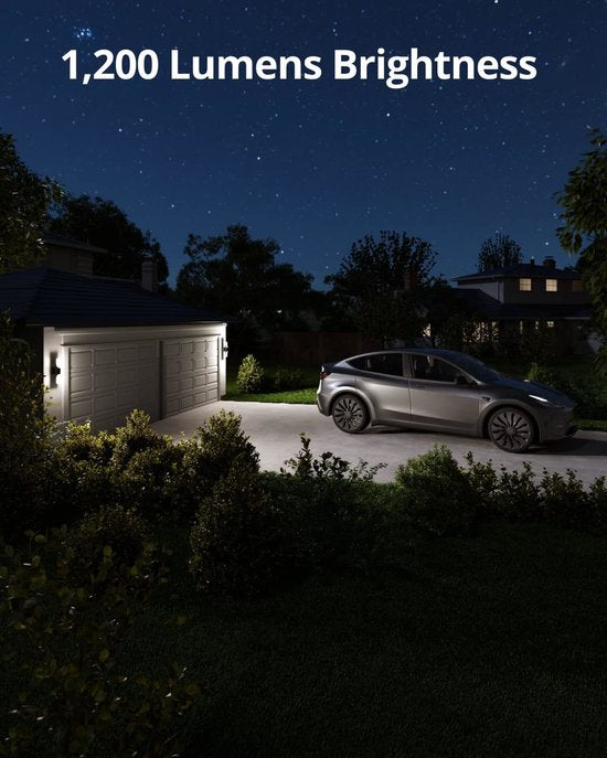 eufy Security S100 Wandlicht met Camera - Wall Light Cam - 2K-resolutie - 1.200 lumen verlichting - Kleurennachtzicht - AI slimme detectie - IP65 waterdicht - Geen maandelijkse kosten - Bedraad