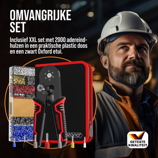 Monzana Krimptang - Zeshoekig Etui 2000 Adereindhulzen - Carbonstaal