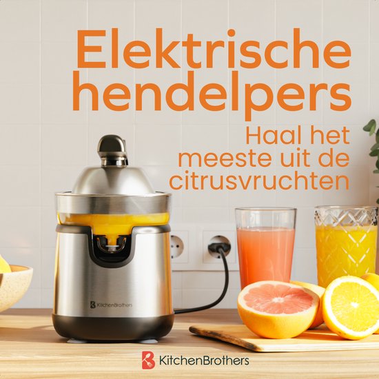 KitchenBrothers Citruspers - Met Uitloop en Handvat - 0.35L - RVS