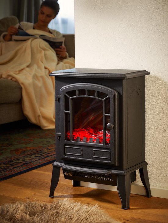 Elektrische haard Torino met open vlameffect 2000 Watt - Zwart