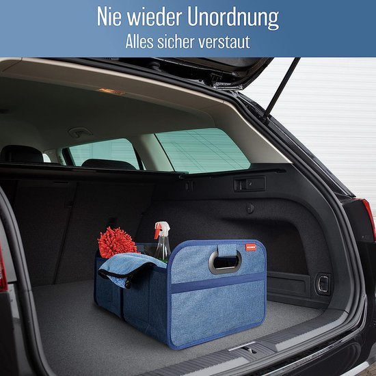 HELDENWERK Opvouwbare kofferbaktas met antislip klittenband - kofferbak organizer, auto vouwbox, boodschappentas - versterkt en stabiel