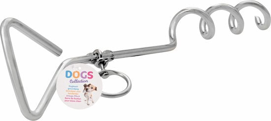Grondpen/aanlegspiraal - voor hondenlijn - met ring - metaal - 41 cm