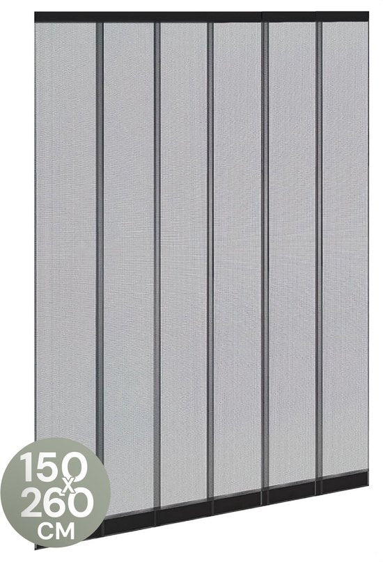 O'DADDY® Vliegengordijn Lamellenhor - 150x260 cm - Deurgordijn - Hordeur - Aanpasbaar Ontwerp - Glasvezel - Deurhor Zwart