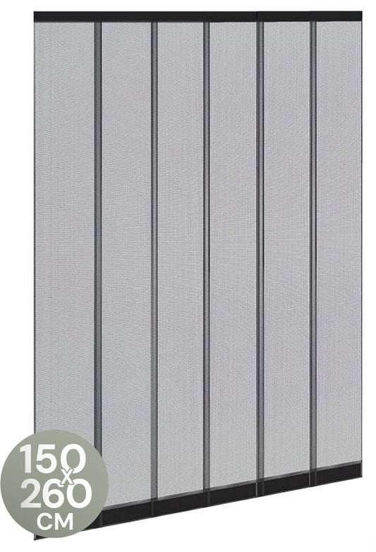 O'DADDY® Vliegengordijn Lamellenhor - 150x260 cm - Deurgordijn - Hordeur - Aanpasbaar Ontwerp - Glasvezel - Deurhor Zwart