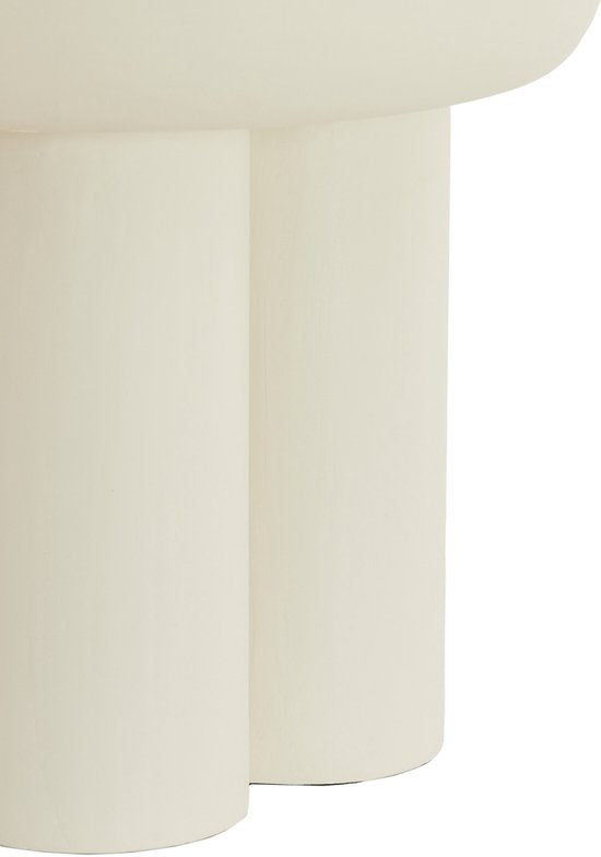 Light & Living bijzettafel ALI hout grijs bruin travertin zand – Ø45x50 cm