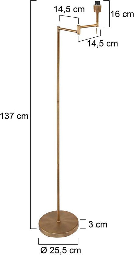 Mexlite vloerlamp Bella - brons - metaal - 45 cm - E27 fitting - 3406BR